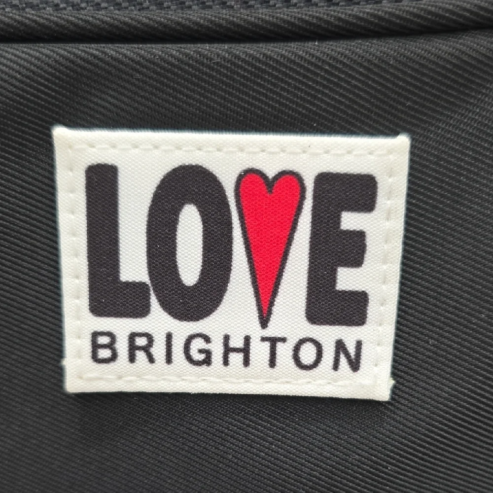 Brighton Black Crossbody Bag with Red Accents